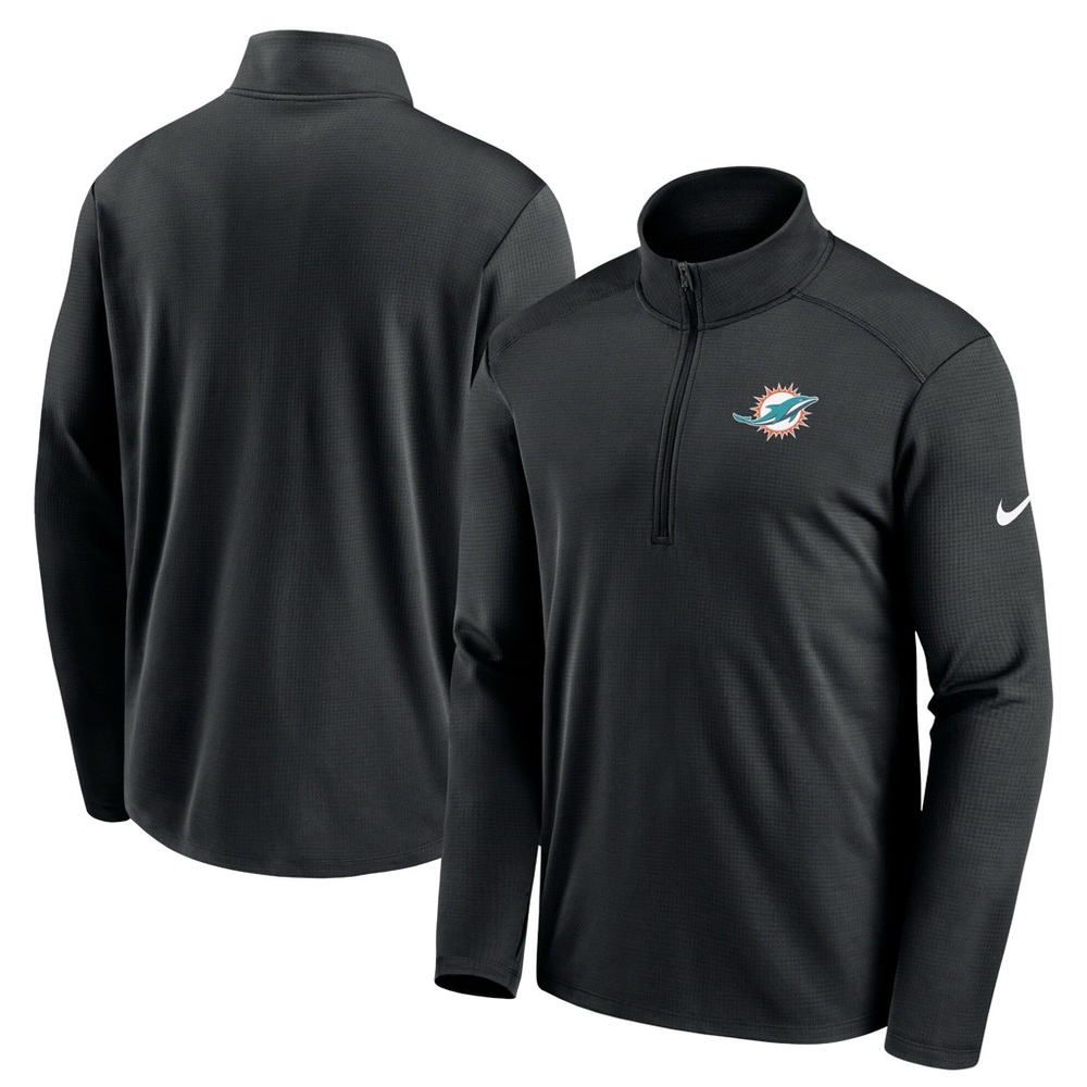 Men's‎ Nike Black Miami Dolphins Pacer Half-Zip Top NWT Size S